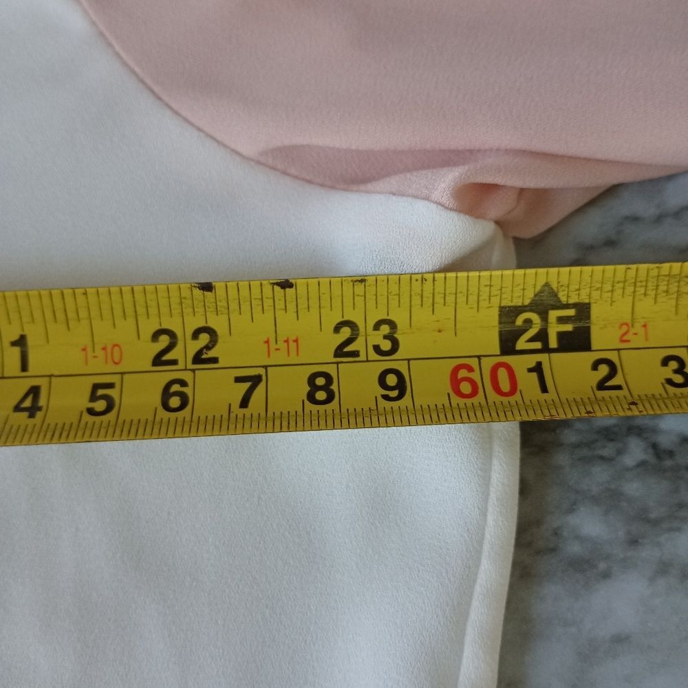 41 Hawthorn Pink White Long Sleeve Blouse Lace Trim Size XL - Picture 8 of 8